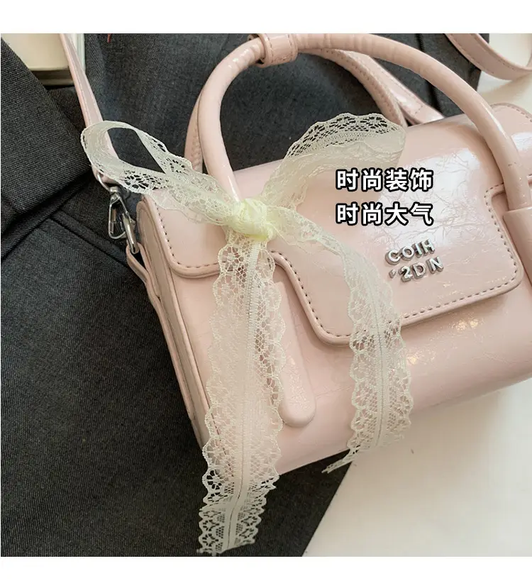 Women Retro Satchel Shoulder Bag Pink Leather 2025 — feature 10
