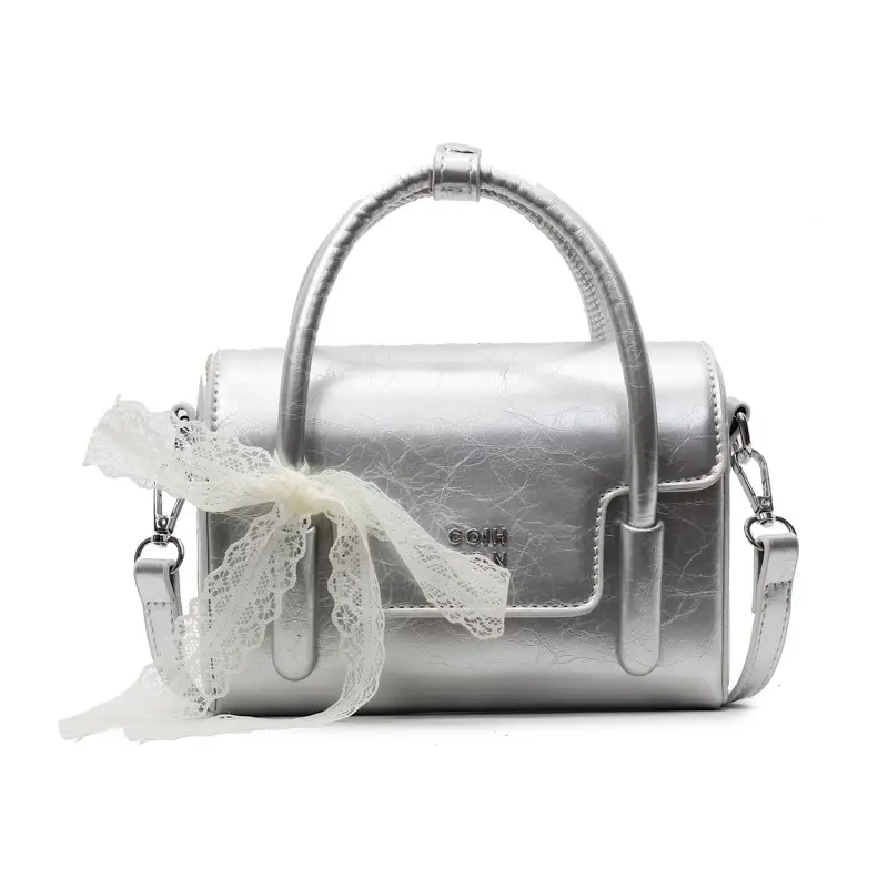 Women Retro Satchel Shoulder Bag Pink Leather 2025 - Image 2