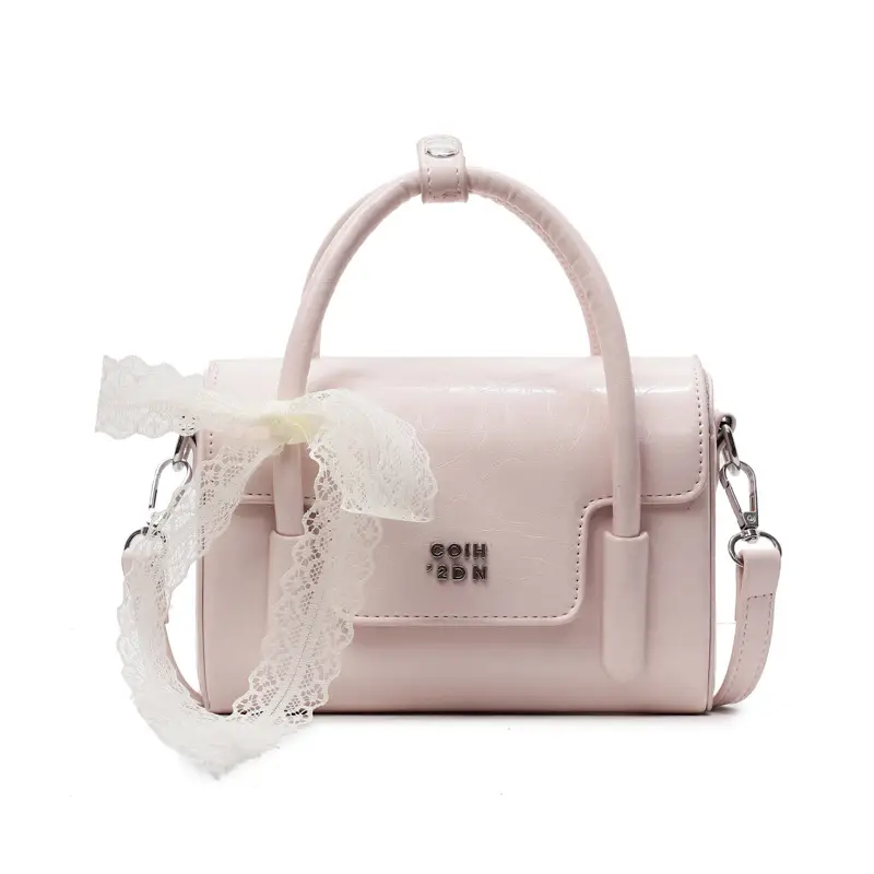Women Retro Satchel Shoulder Bag Pink Leather 2025 - Image 3