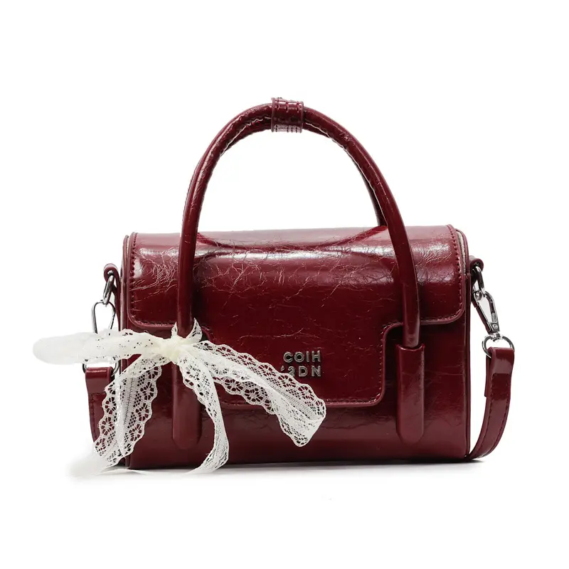 Women Retro Satchel Shoulder Bag Pink Leather 2025 - Image 5