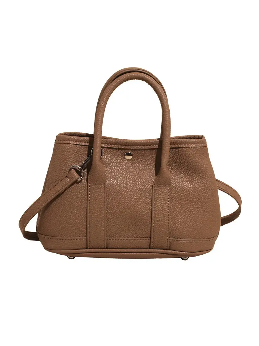 White Leather Hand-Carrying Bucket Bag for Women - Image 13