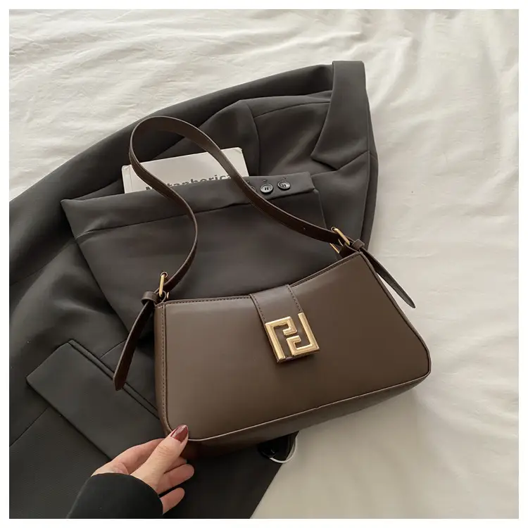 2025 Women's Tan Fendi Logo Shoulder Bag - Image 4