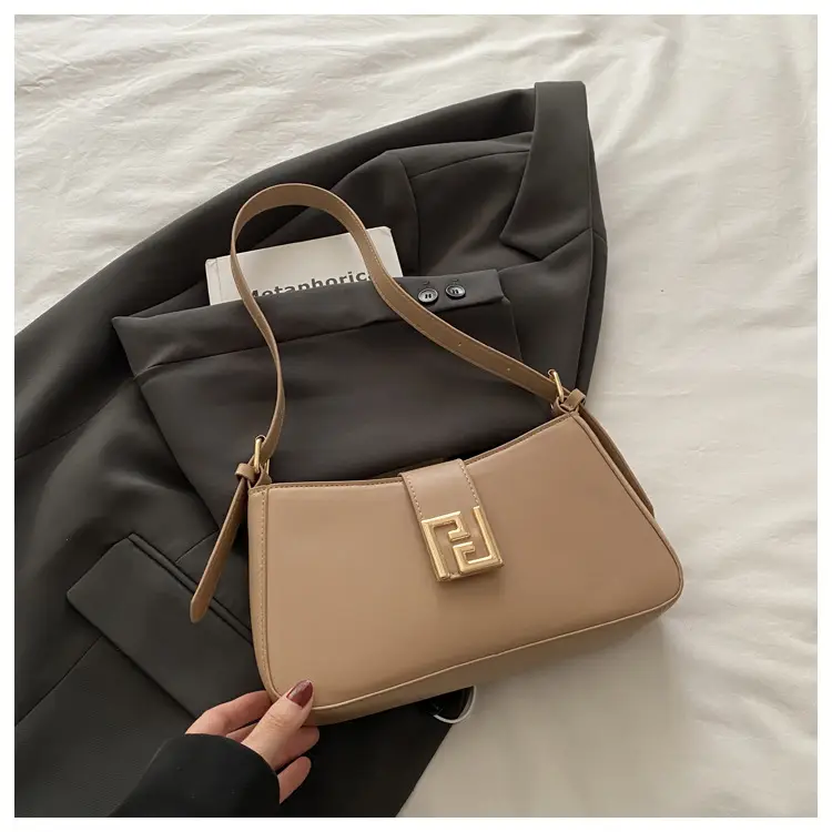2025 Women's Tan Fendi Logo Shoulder Bag - Image 5