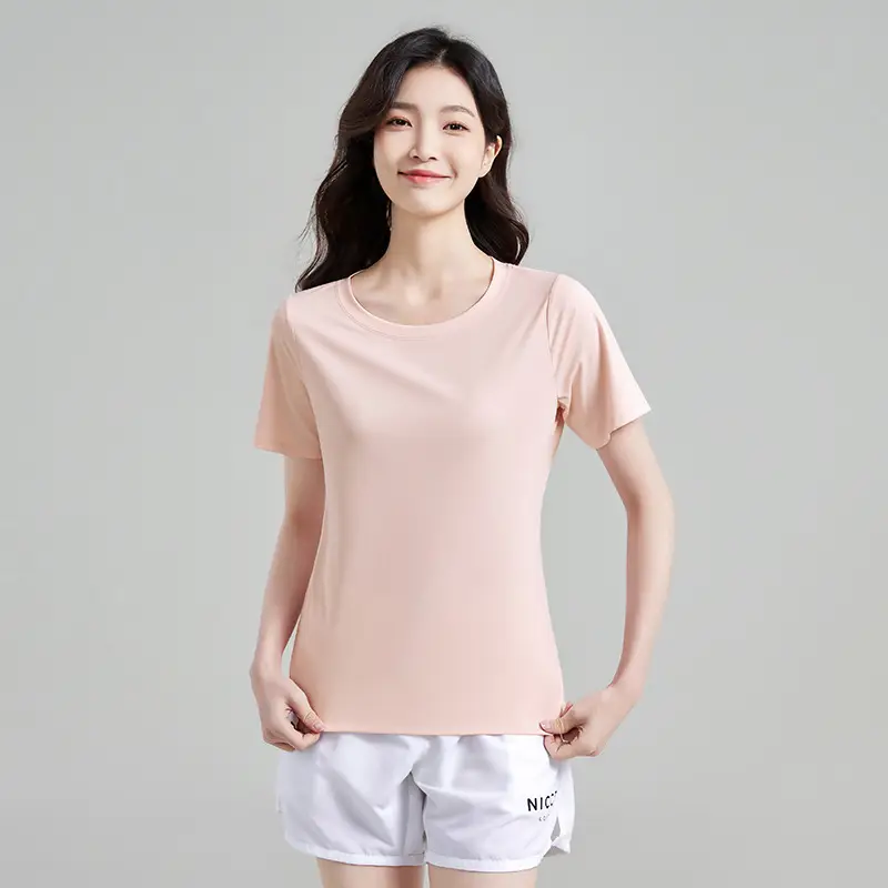 Outdoor Sports Quick-drying Clothes Summer Cool Quick-drying T-shirt Women's Round Neck Loose Short-sleeved Running Fitness Top Breathable