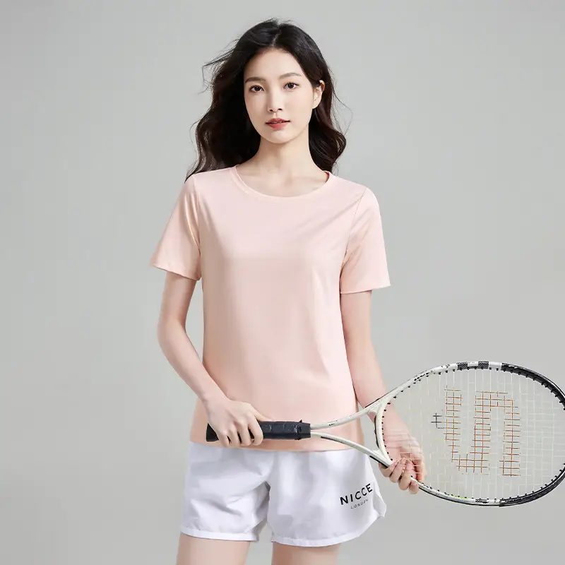 Outdoor Sports Quick-drying Clothes Summer Cool Quick-drying T-shirt Women's Round Neck Loose Short-sleeved Running Fitness Top Breathable