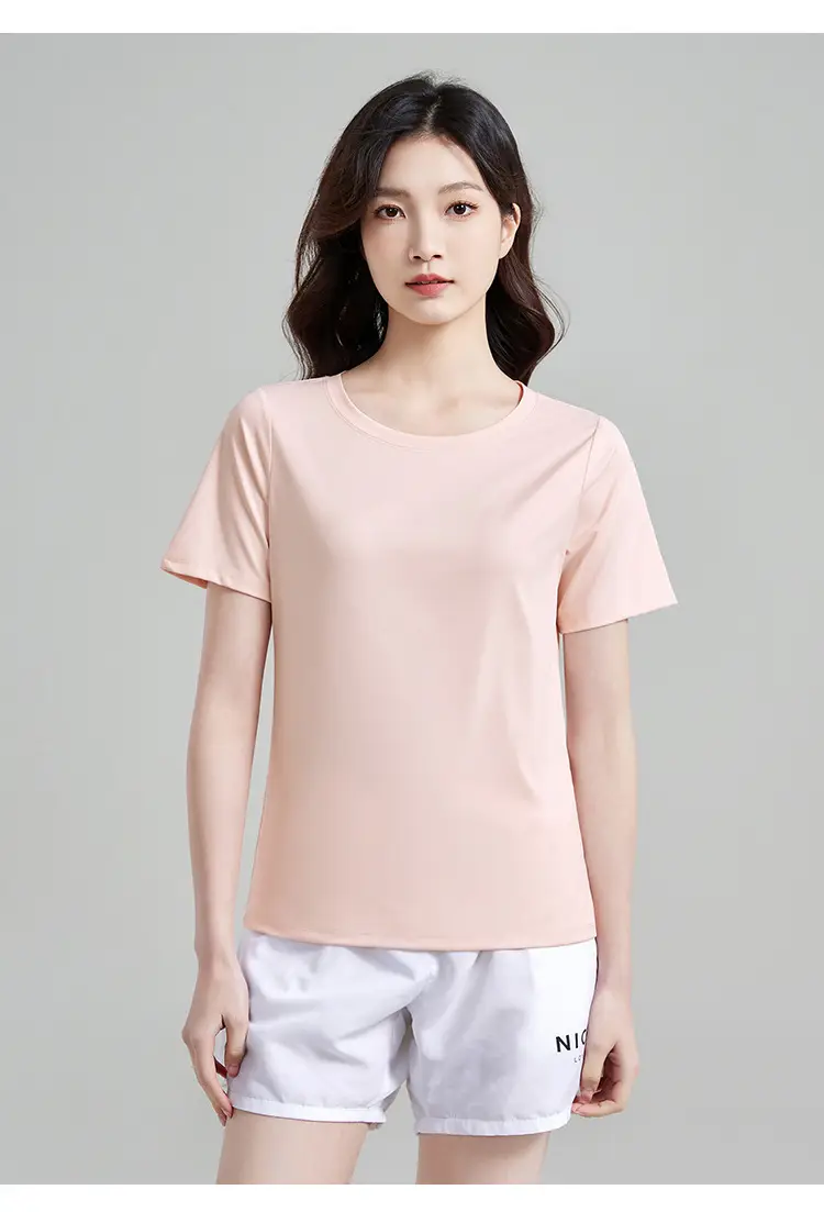 Outdoor Sports Quick-drying Clothes Summer Cool Quick-drying T-shirt Women's Round Neck Loose Short-sleeved Running Fitness Top Breathable — feature 32