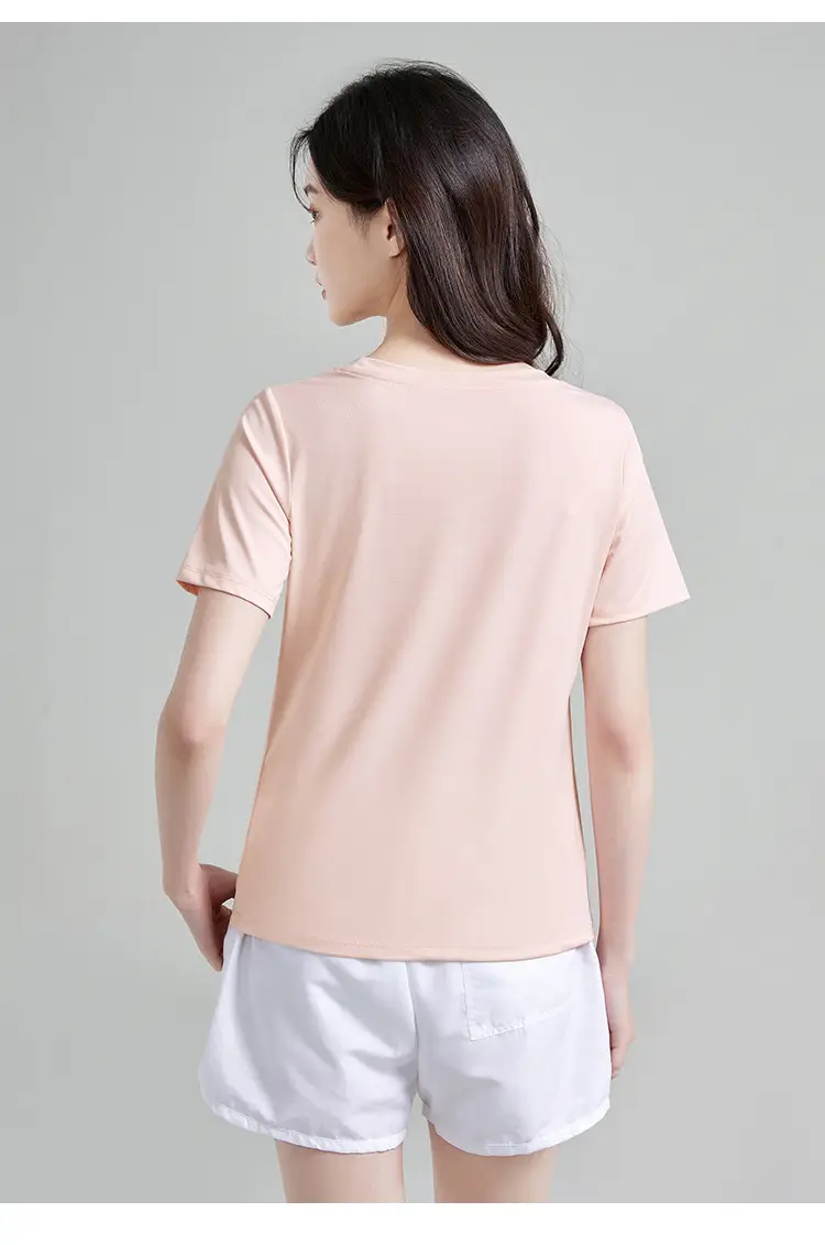 Outdoor Sports Quick-drying Clothes Summer Cool Quick-drying T-shirt Women's Round Neck Loose Short-sleeved Running Fitness Top Breathable — feature 33