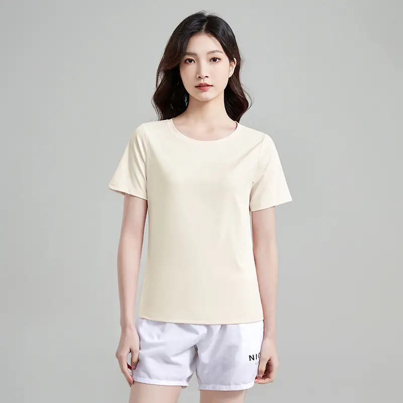 Outdoor Sports Quick-drying Clothes Summer Cool Quick-drying T-shirt Women's Round Neck Loose Short-sleeved Running Fitness Top Breathable