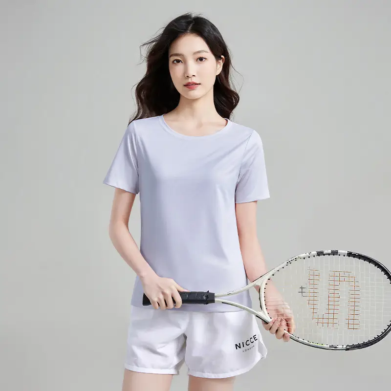 Outdoor Sports Quick-drying Clothes Summer Cool Quick-drying T-shirt Women's Round Neck Loose Short-sleeved Running Fitness Top Breathable