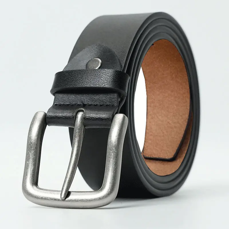 Men's Leather Belt with Pin Buckle Casual Business - Image 4