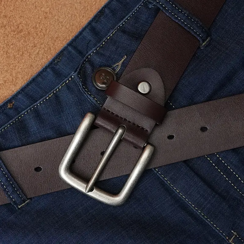 Men's Leather Belt with Pin Buckle Casual Business - Image 6