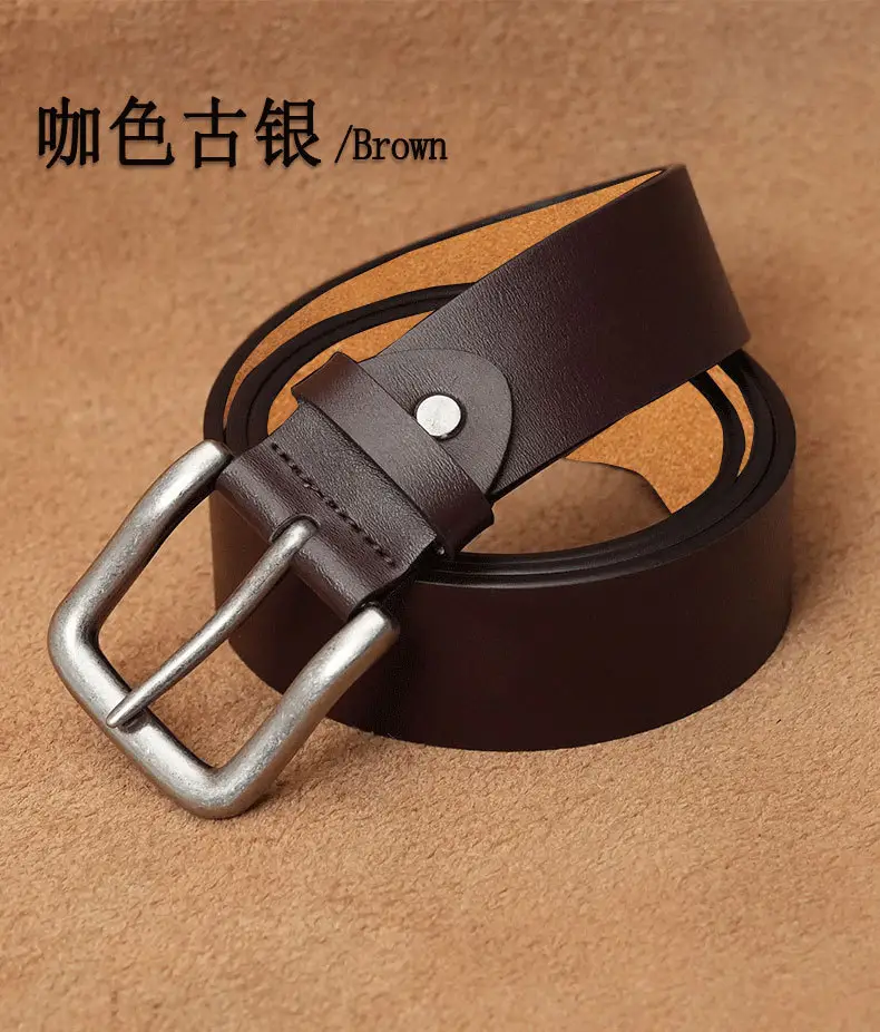Men's Leather Belt with Pin Buckle Casual Business — feature 11
