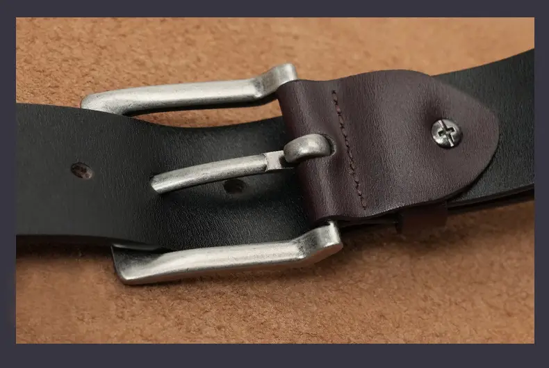 Men's Leather Belt with Pin Buckle Casual Business — feature 7