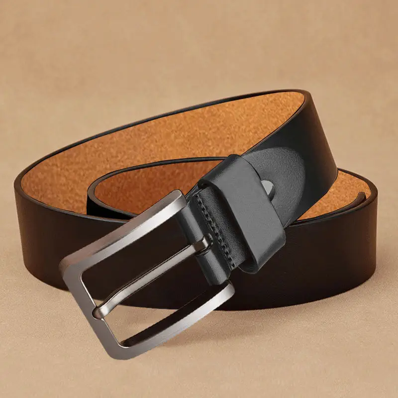 Men's Genuine Leather Belt with Cross-Border Pin Buckle - Image 4