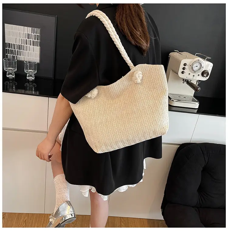 Straw Woven Shoulder Bag Large Capacity Women — feature 14