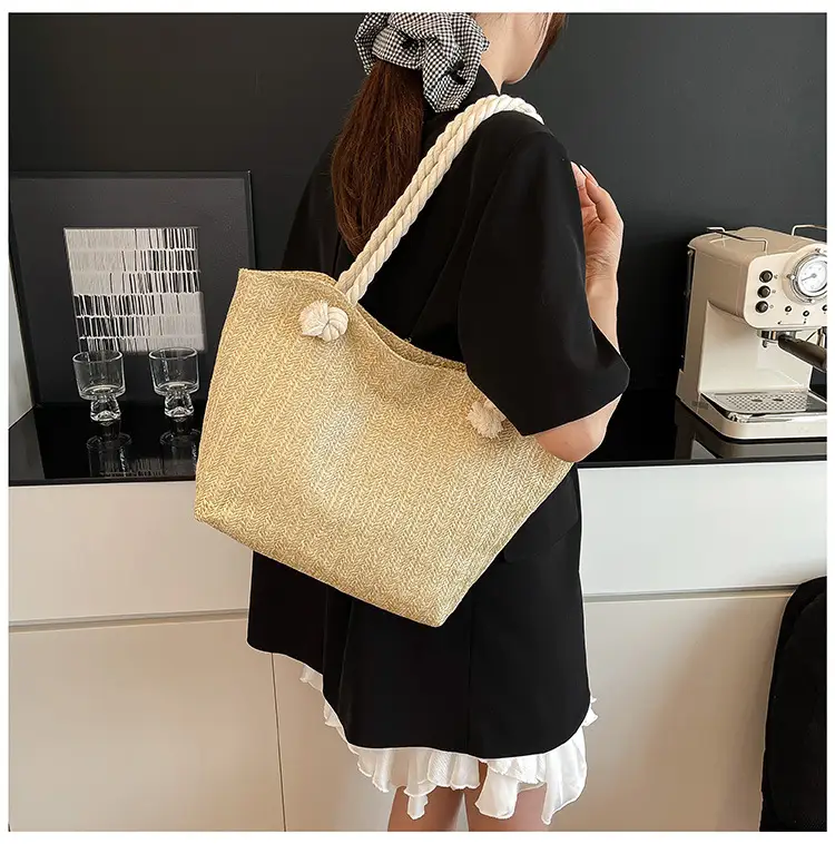Straw Woven Shoulder Bag Large Capacity Women — feature 16