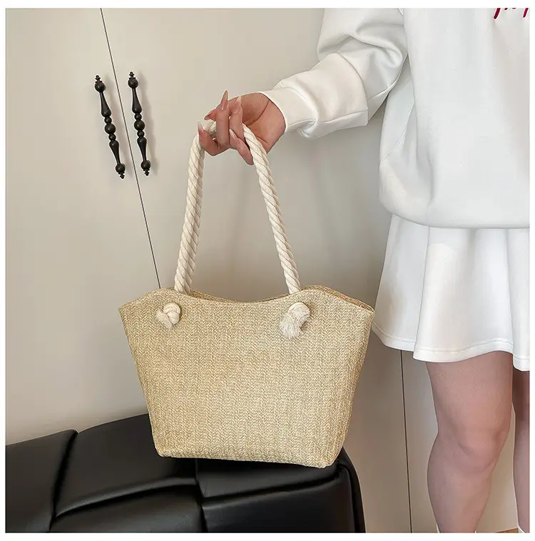 Straw Woven Shoulder Bag Large Capacity Women — feature 17