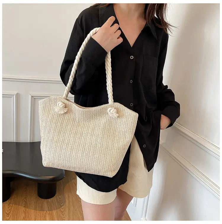 Straw Woven Shoulder Bag Large Capacity Women — feature 21