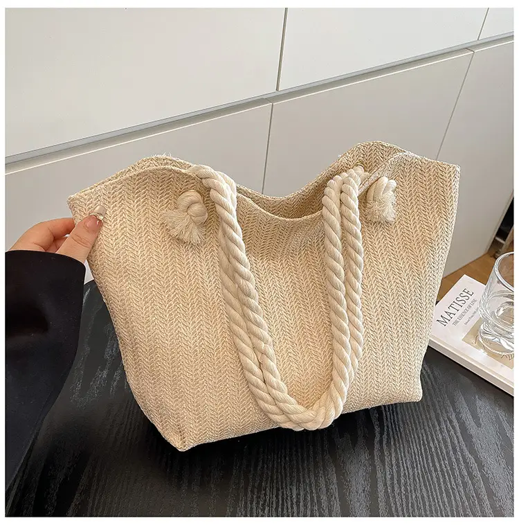 Straw Woven Shoulder Bag Large Capacity Women — feature 22