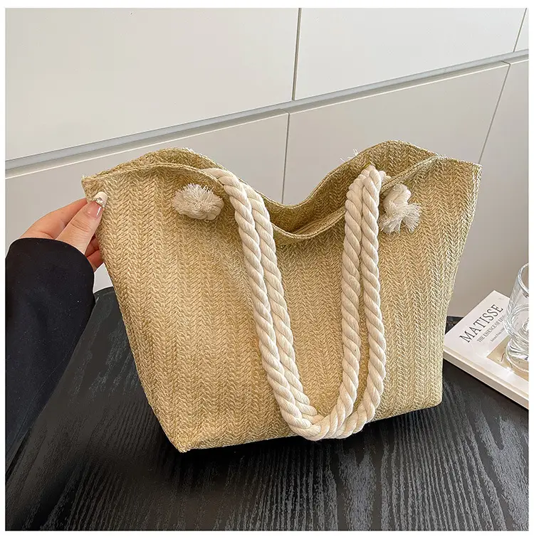 Straw Woven Shoulder Bag Large Capacity Women — feature 23