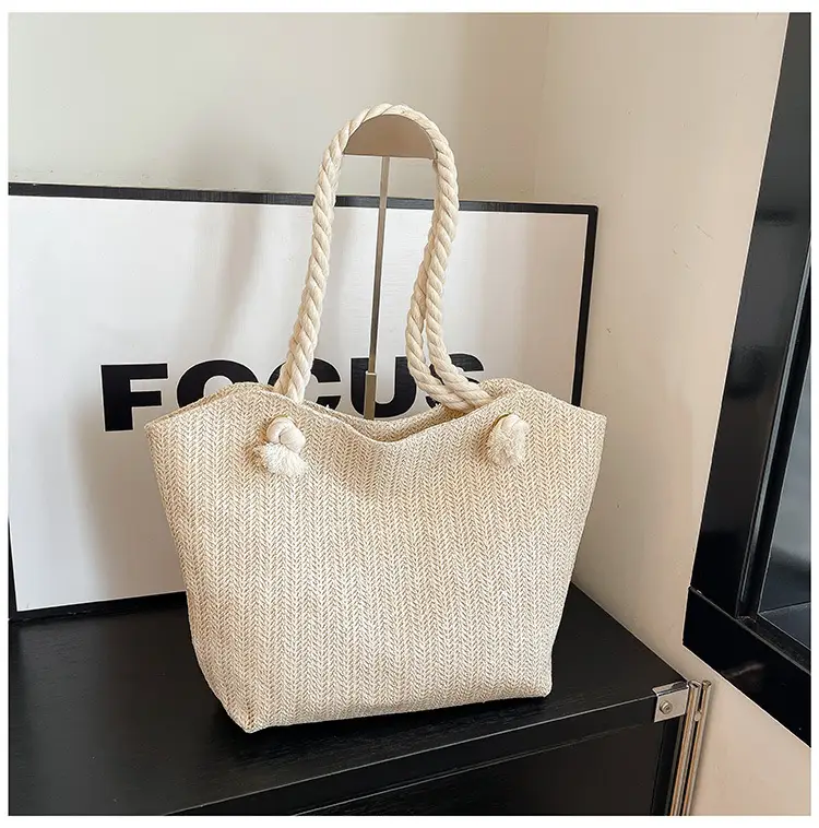 Straw Woven Shoulder Bag Large Capacity Women — feature 24