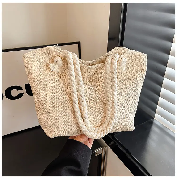 Straw Woven Shoulder Bag Large Capacity Women — feature 25