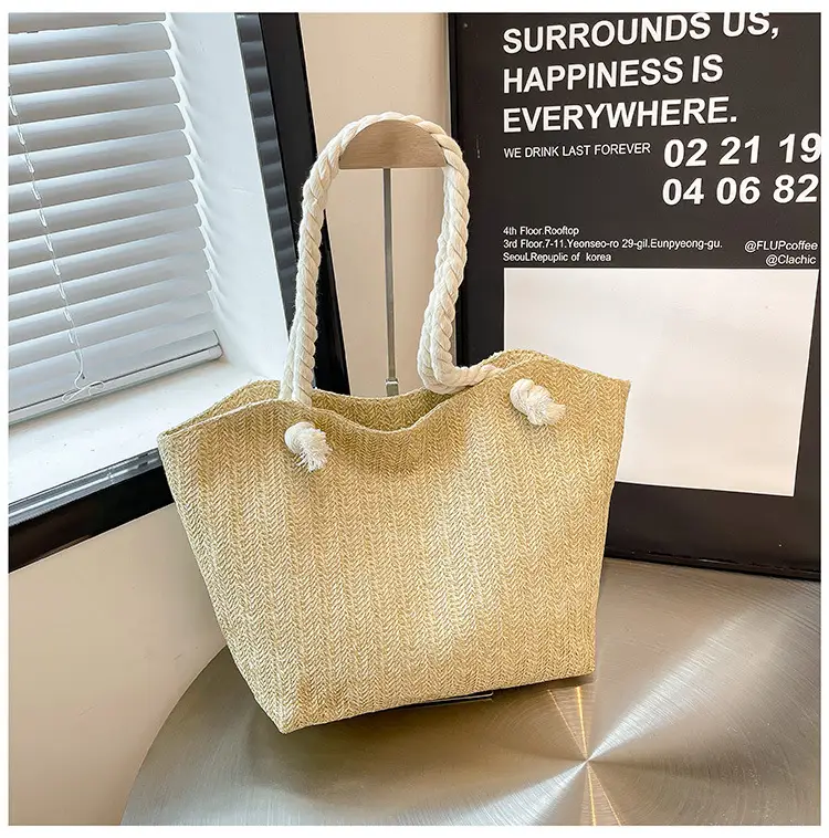 Straw Woven Shoulder Bag Large Capacity Women — feature 32