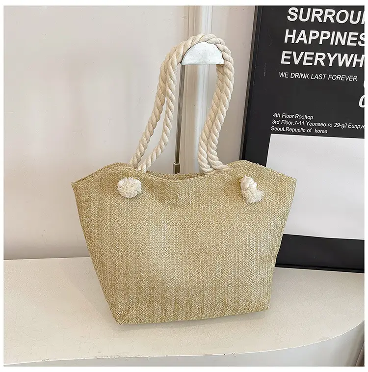 Straw Woven Shoulder Bag Large Capacity Women — feature 37