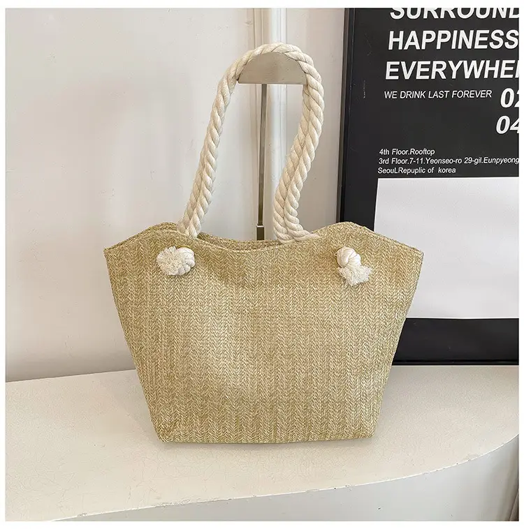 Straw Woven Shoulder Bag Large Capacity Women — feature 38