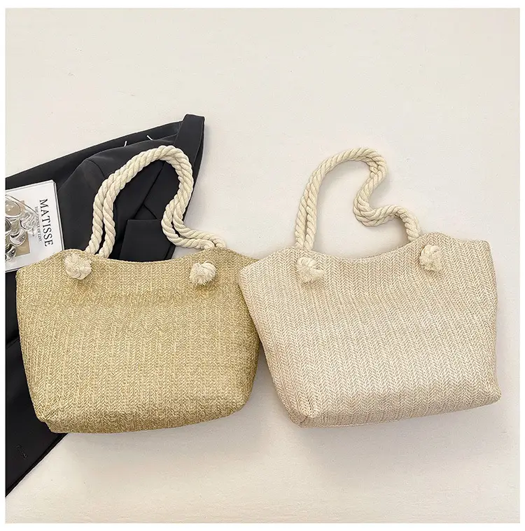 Straw Woven Shoulder Bag Large Capacity Women — feature 45