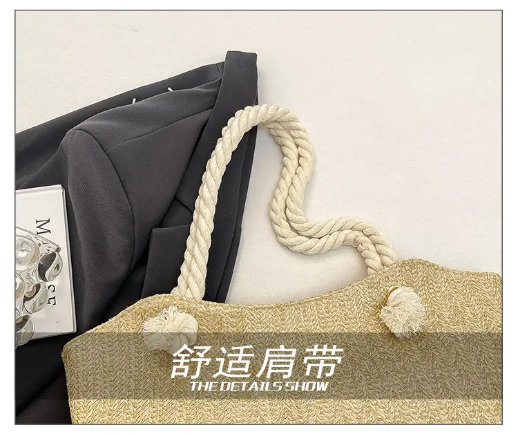 Straw Woven Shoulder Bag Large Capacity Women — feature 5