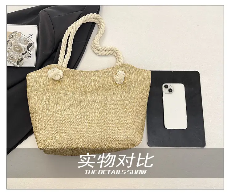 Straw Woven Shoulder Bag Large Capacity Women — feature 7