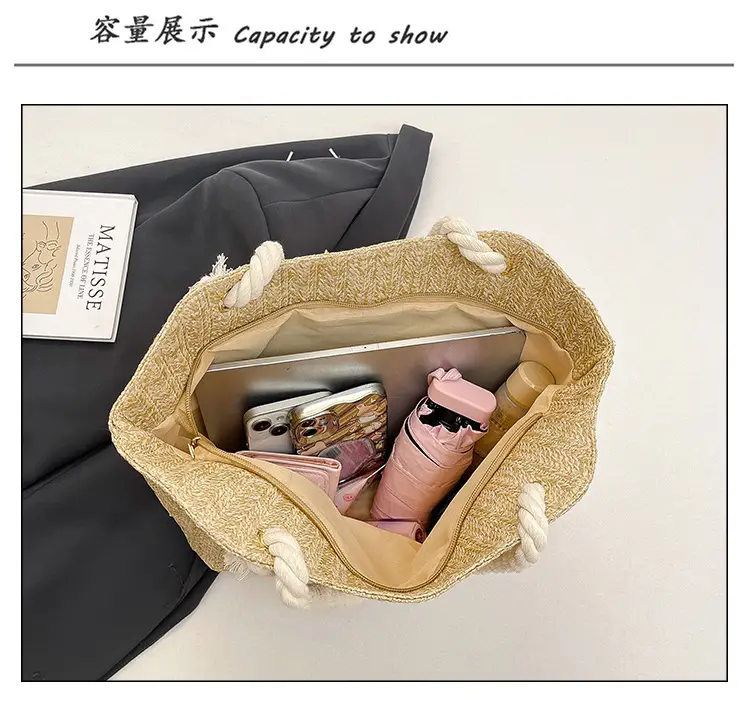 Straw Woven Shoulder Bag Large Capacity Women — feature 8
