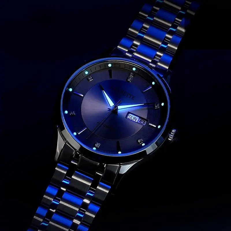 Laurette Men's Quartz Calendar Watch with Stainless Steel Band - Image 7