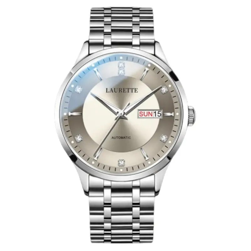 Laurette Men's Quartz Calendar Watch with Stainless Steel Band - Image 9