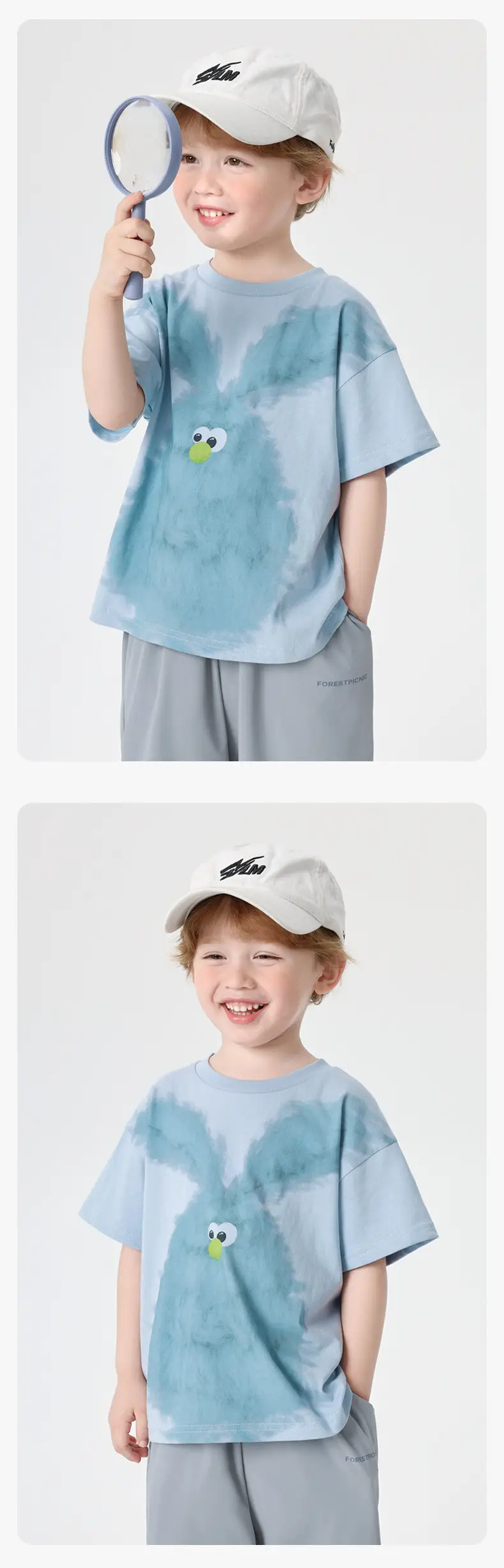 Kids White Cotton T-Shirt with Cute Print — feature 13