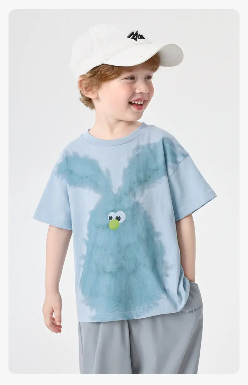 Kids White Cotton T-Shirt with Cute Print — feature 14