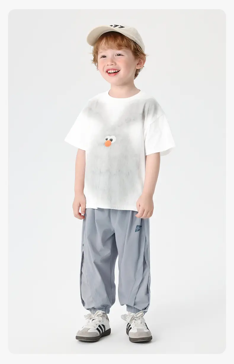 Kids White Cotton T-Shirt with Cute Print — feature 21