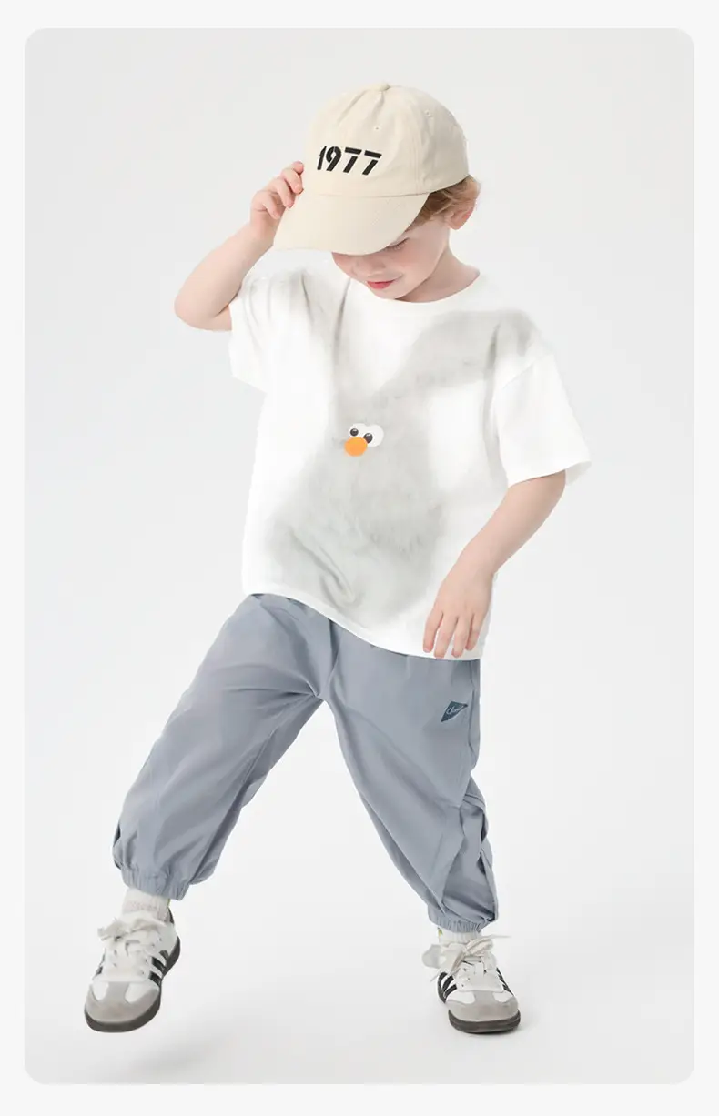Kids White Cotton T-Shirt with Cute Print — feature 22