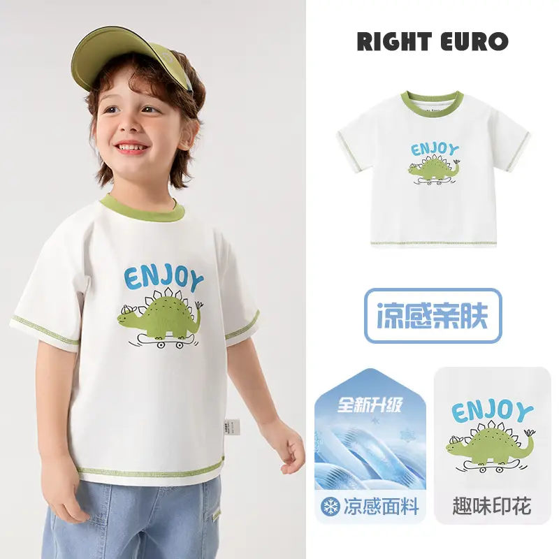Kids White Cotton T-Shirt with Cute Print - Image 6