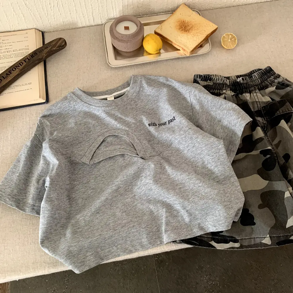 Boys T-Shirt Grey Short Sleeve Summer 2025 — feature 2