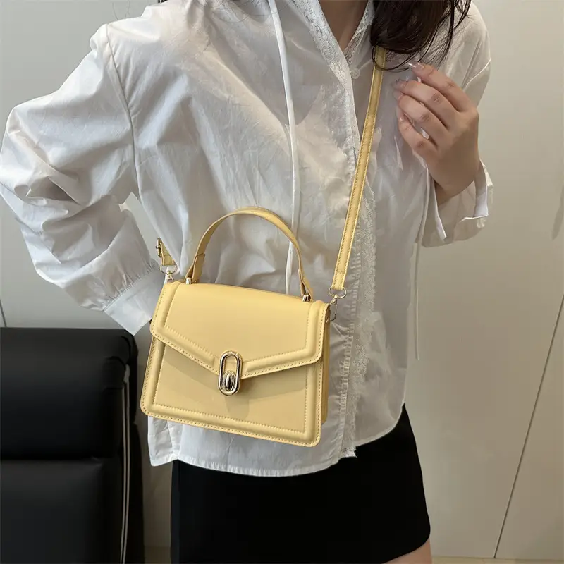 2025 Black Genuine Leather Crossbody Bag with Gold Clasp - Image 8