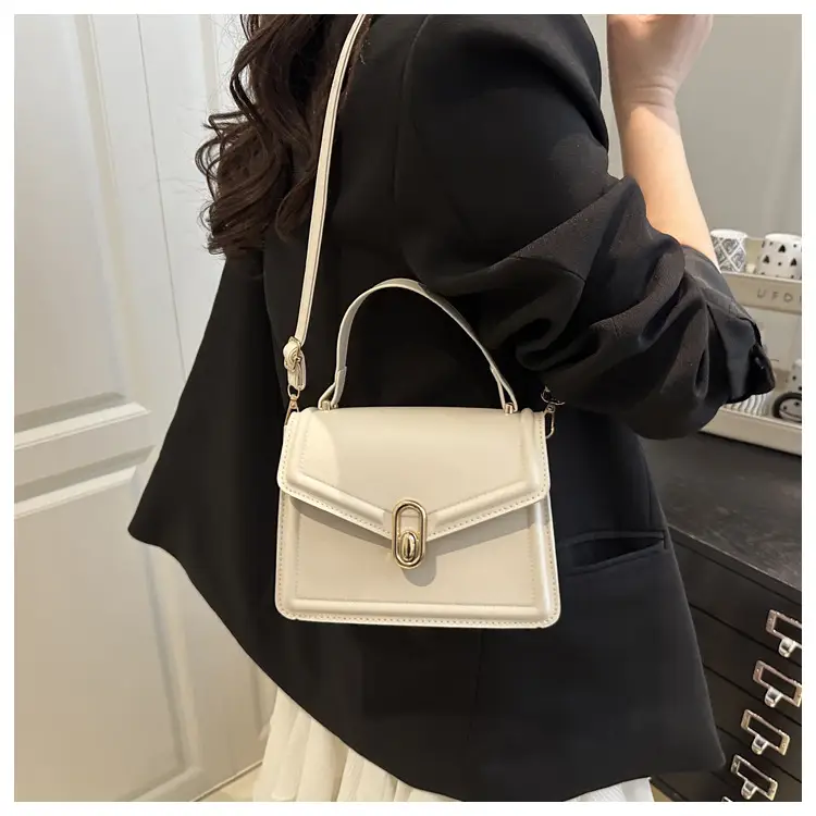 2025 Black Genuine Leather Crossbody Bag with Gold Clasp — feature 12