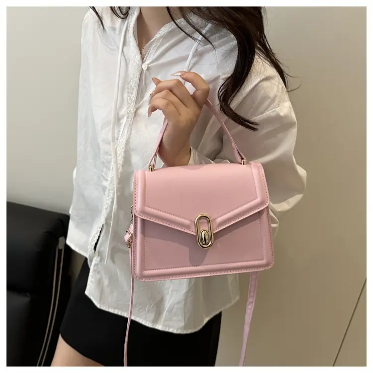 2025 Black Genuine Leather Crossbody Bag with Gold Clasp — feature 14