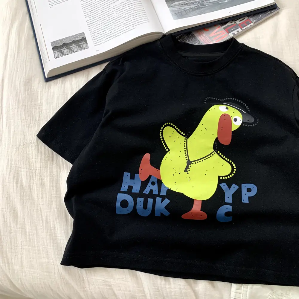 Boys Black Duck Embroidered T-Shirt 2025 - Image 5