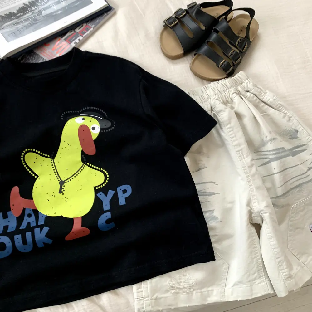 Boys Black Duck Embroidered T-Shirt 2025 — feature 3