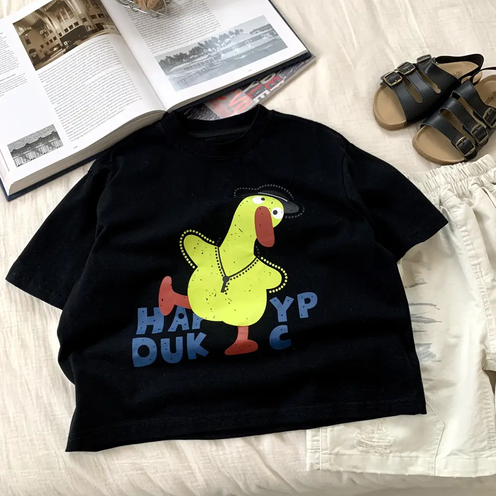 Boys Black Duck Embroidered T-Shirt 2025 — feature 5