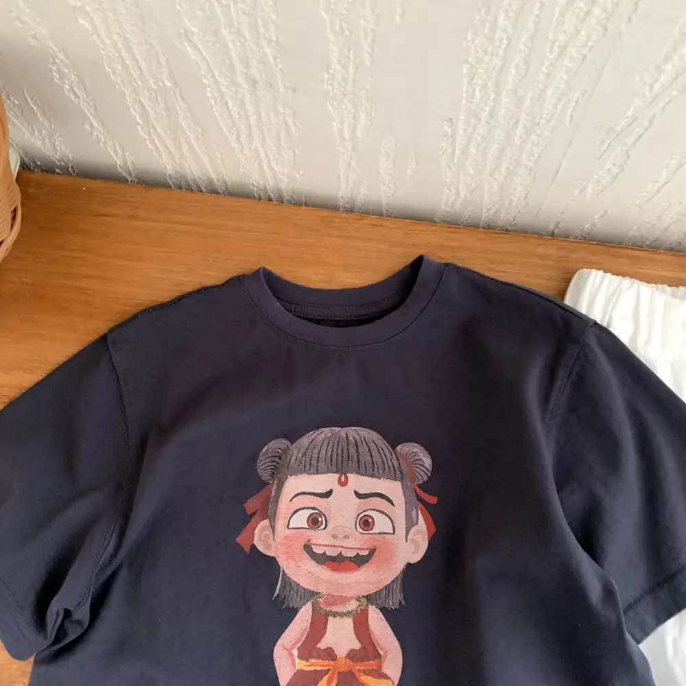 Kids Navy Blue Cartoon T-Shirt 2025 Summer — feature 7