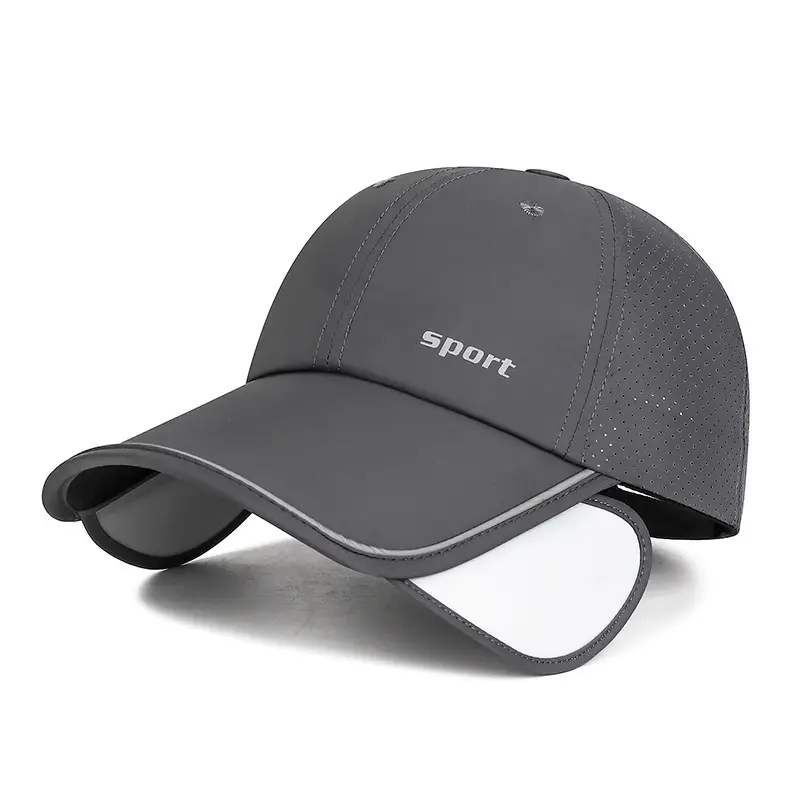 Men Retractable Baseball Cap Beige Sport - Image 2