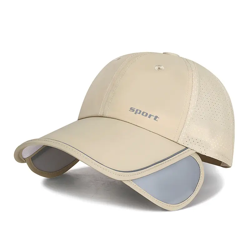 Men Retractable Baseball Cap Beige Sport - Image 4